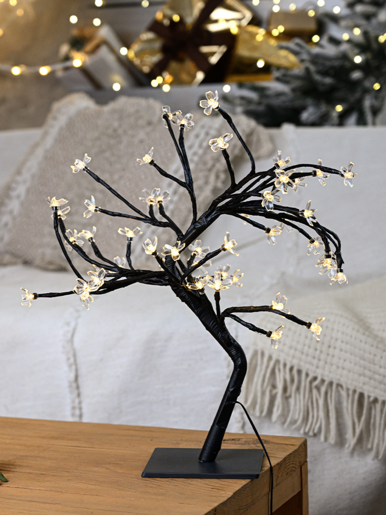 Дерево светодиодное на батарейках MBM MY HOME модель DH-LAMP-03 BLACK Фото