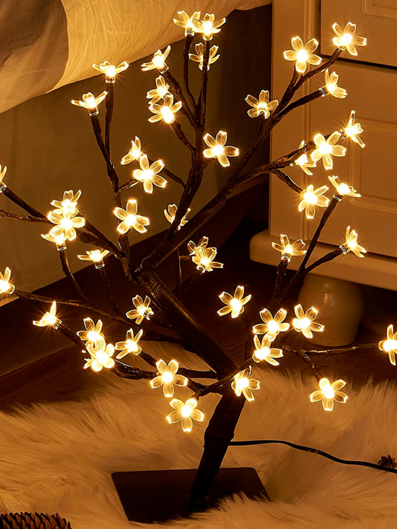 Дерево светодиодное на батарейках MBM MY HOME модель DH-LAMP-03 BLACK Фото