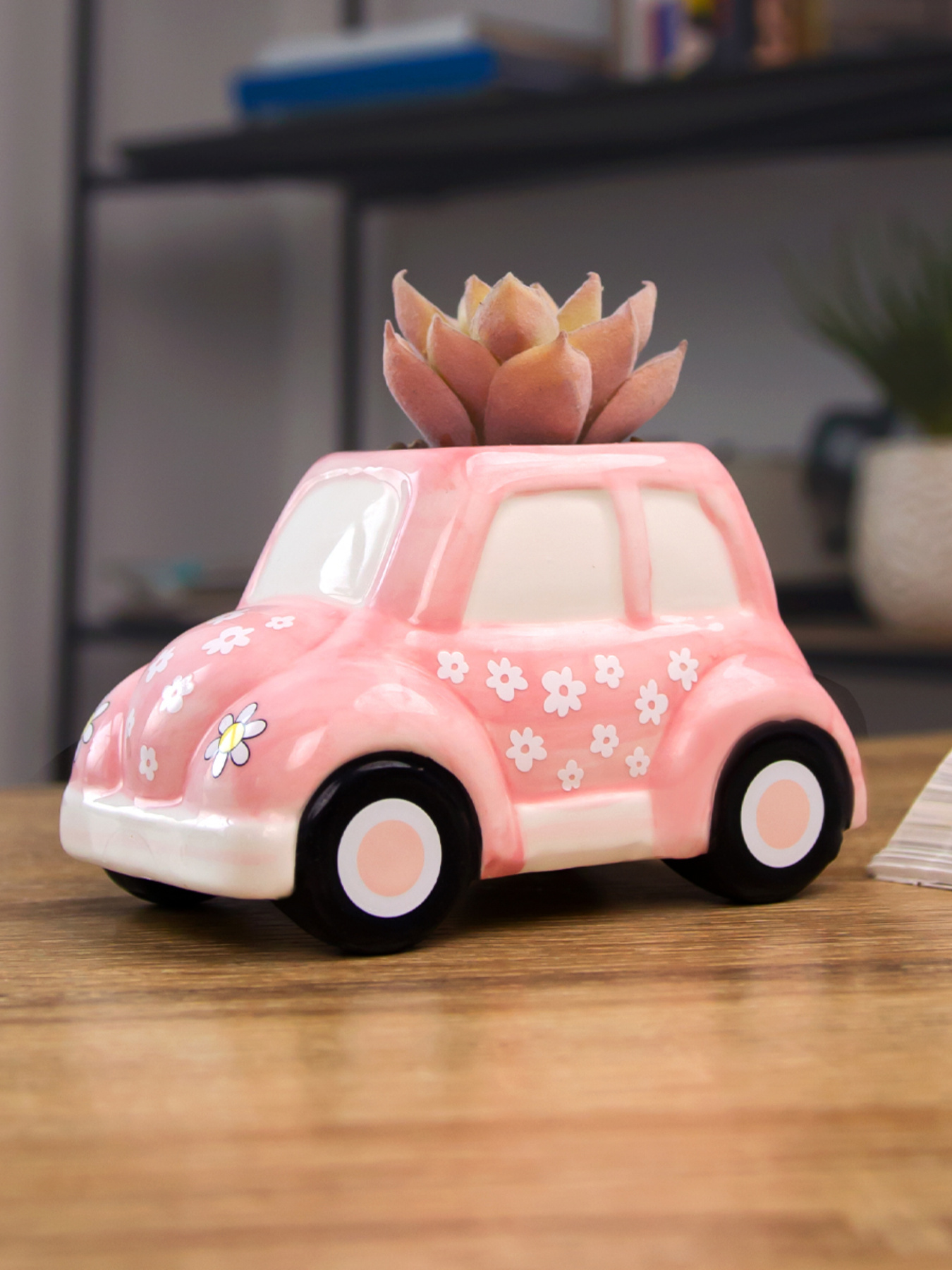 Штучна рослина у горщику "Машинка" MBM MY HOME модель DH-FLOWERS-23 GREEN/PINK Фото