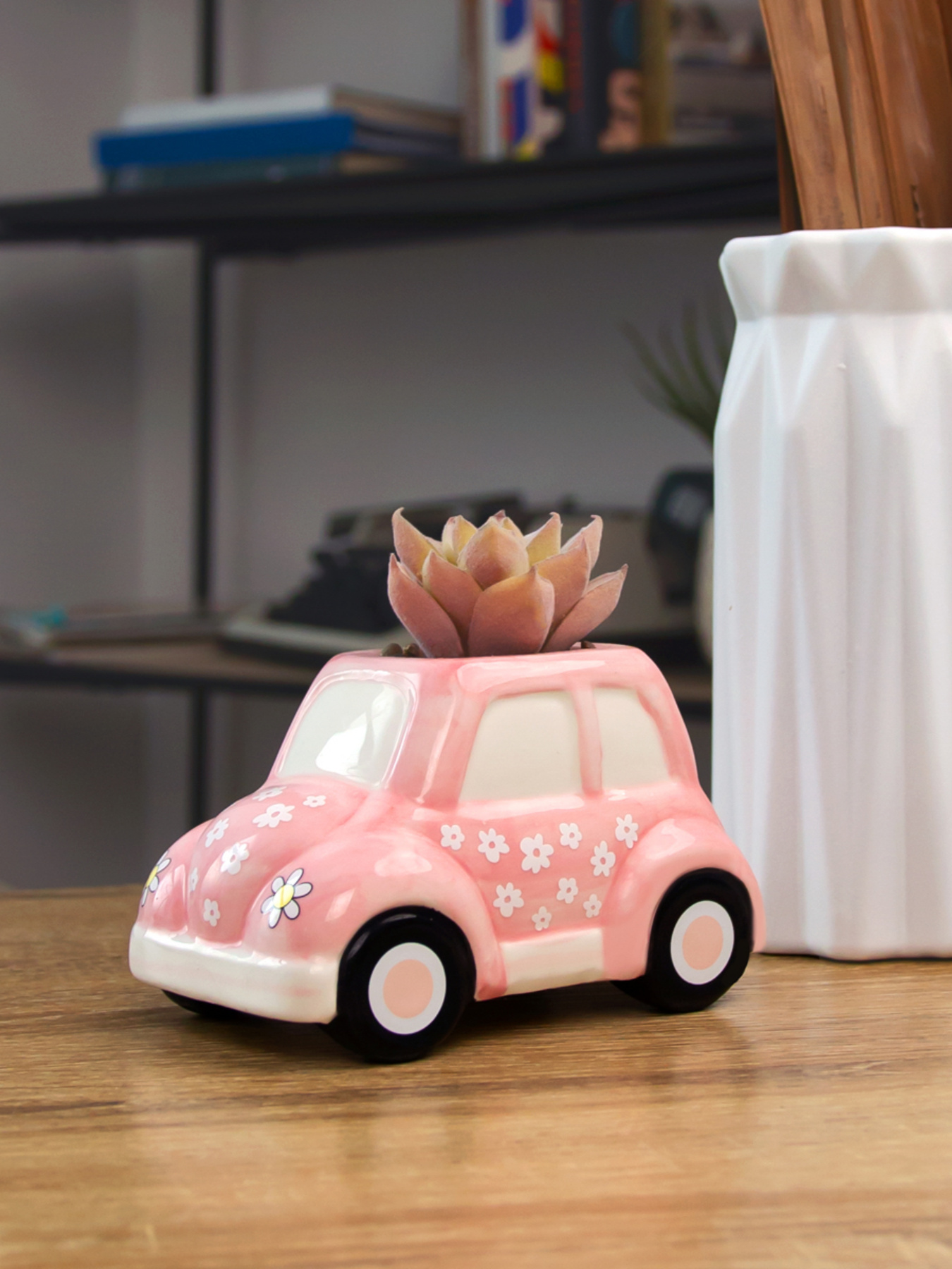 Штучна рослина у горщику "Машинка" MBM MY HOME модель DH-FLOWERS-23 GREEN/PINK Фото