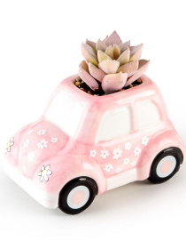 Искусственное растение в горшке "Машинка" MBM HOME модель DH-FLOWERS-23 GREEN/PINK Фото