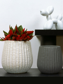 Горшок-кашпо для растений серый MBM MY HOME модель DH-FLOWERS-25 S GRAY Фото