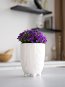 Горщик-кашпо для рослин білий MBM HOME модель DH-FLOWERS-28 M WHITE Фото