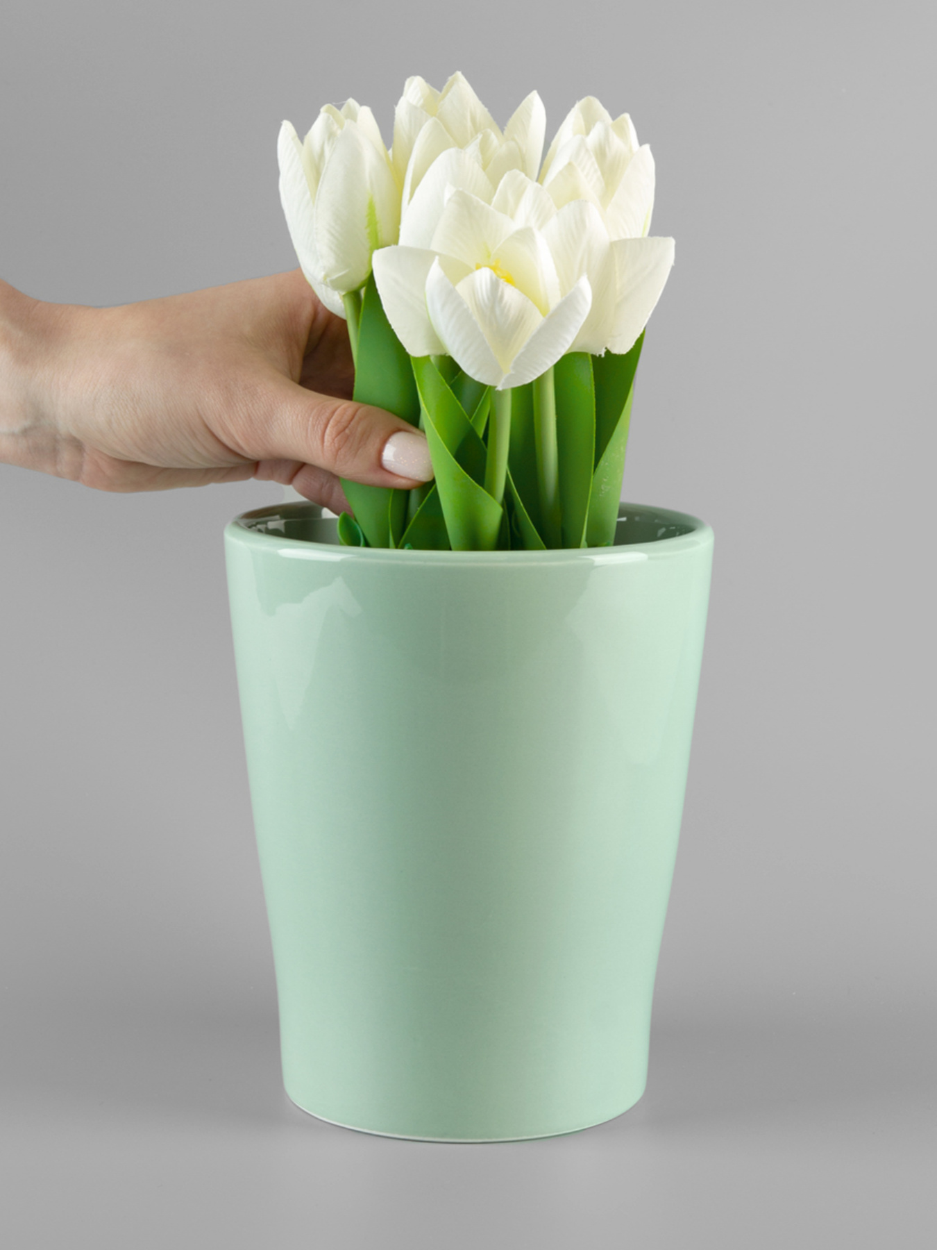 Горшок-кашпо для растений зеленый MBM MY HOME модель DH-FLOWERS-29 GREEN Фото