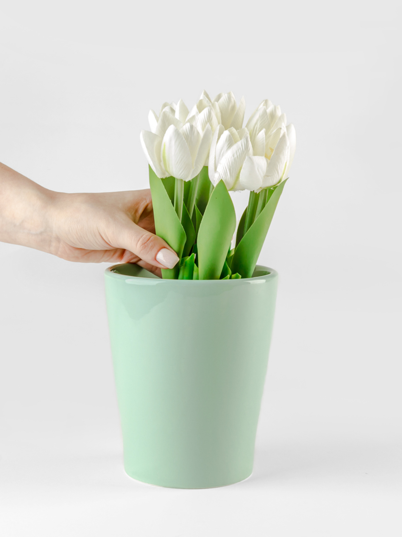 Горшок-кашпо для растений зеленый MBM HOME модель DH-FLOWERS-29 GREEN Фото