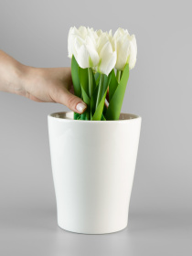 Горшок-кашпо для растений белый MBM MY HOME модель DH-FLOWERS-29 WHITE Фото