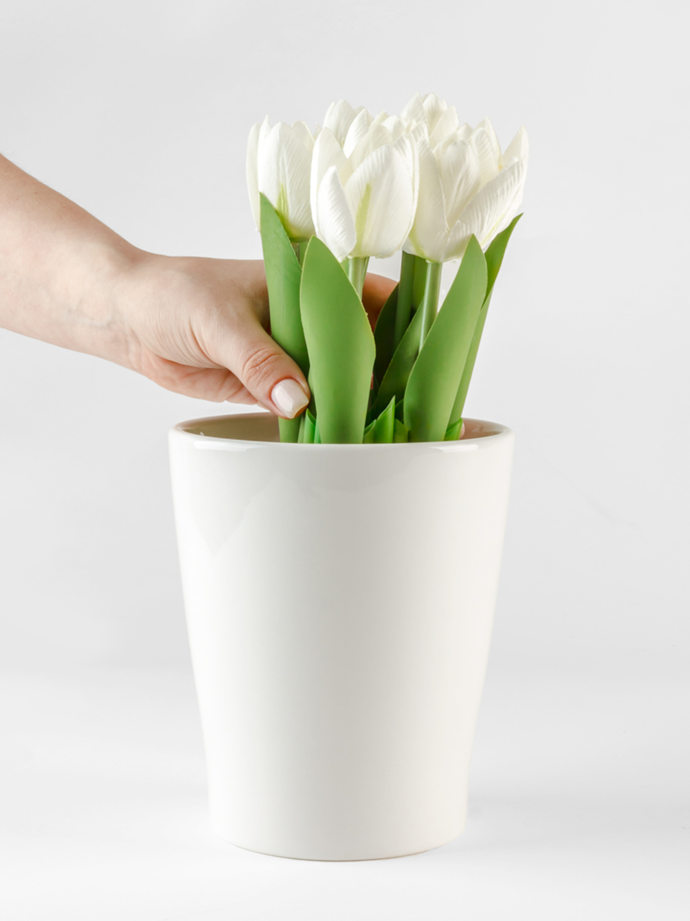 Горшок-кашпо для растений белый MBM HOME модель DH-FLOWERS-29 WHITE Фото