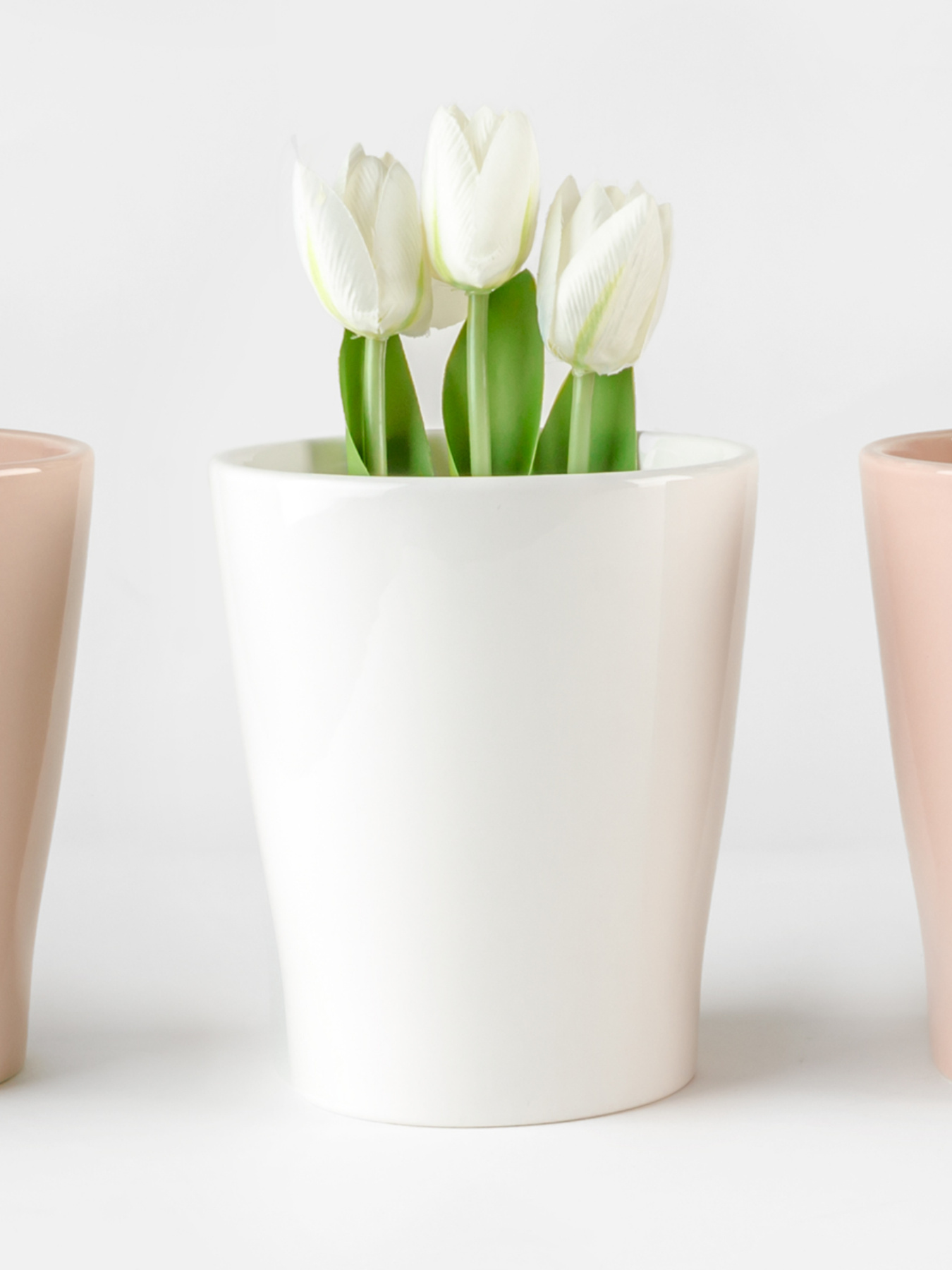 Горшок-кашпо для растений белый MBM HOME модель DH-FLOWERS-29 WHITE Фото