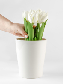 Горшок-кашпо для растений белый MBM HOME модель DH-FLOWERS-29 WHITE Фото