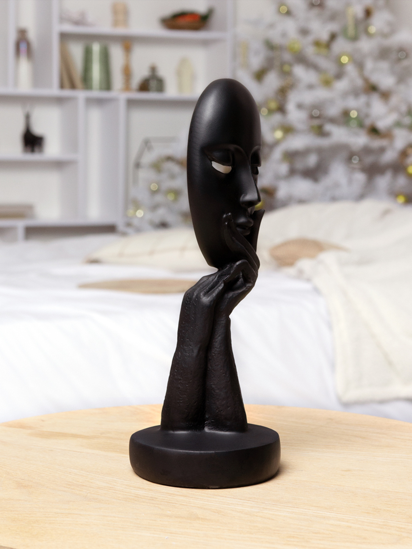 Статуетка "Маска" чорна MBM MY HOME модель DH-ST-03 BLACK Фото