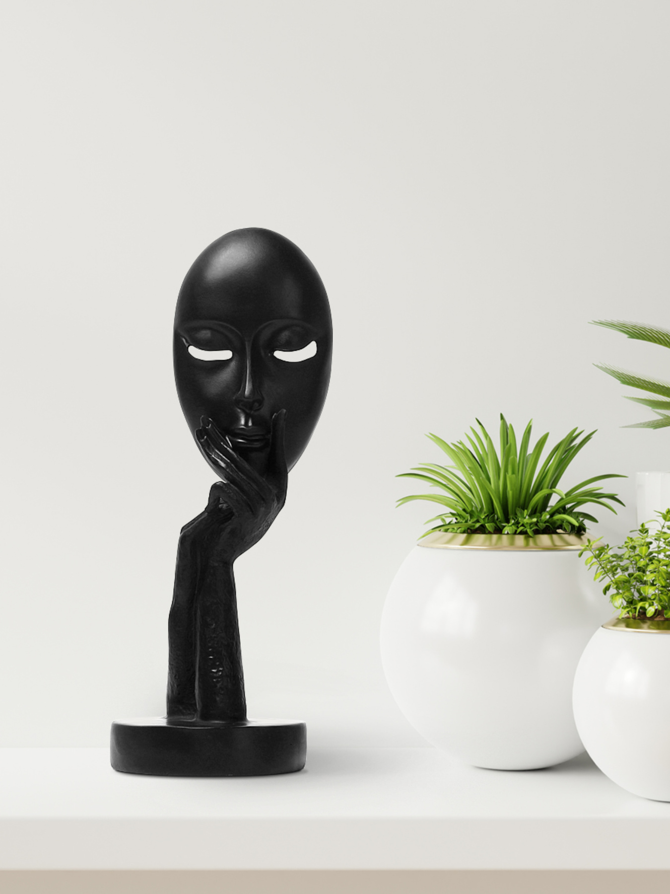 Статуетка "Маска" чорна MBM MY HOME модель DH-ST-03 BLACK Фото