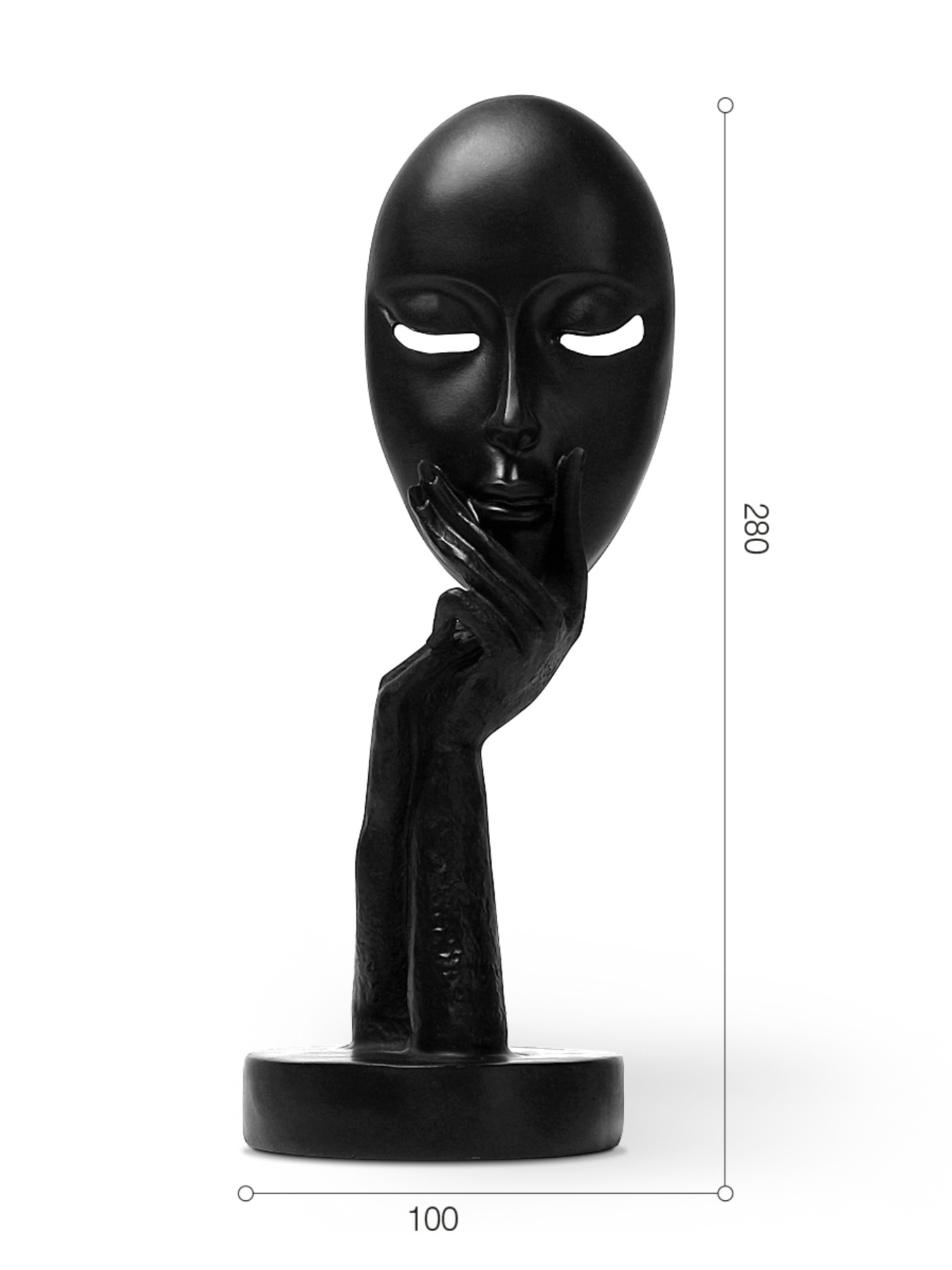 Статуетка "Маска" чорна MBM HOME модель DH-ST-03 BLACK Фото