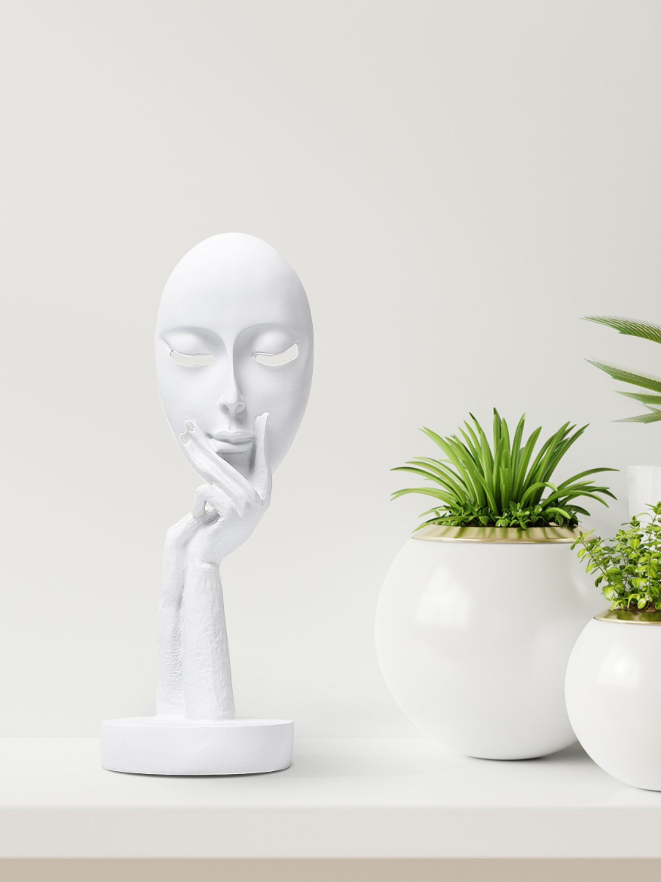 Статуэтка "Маска" белая MBM MY HOME модель DH-ST-03 WHITE Фото