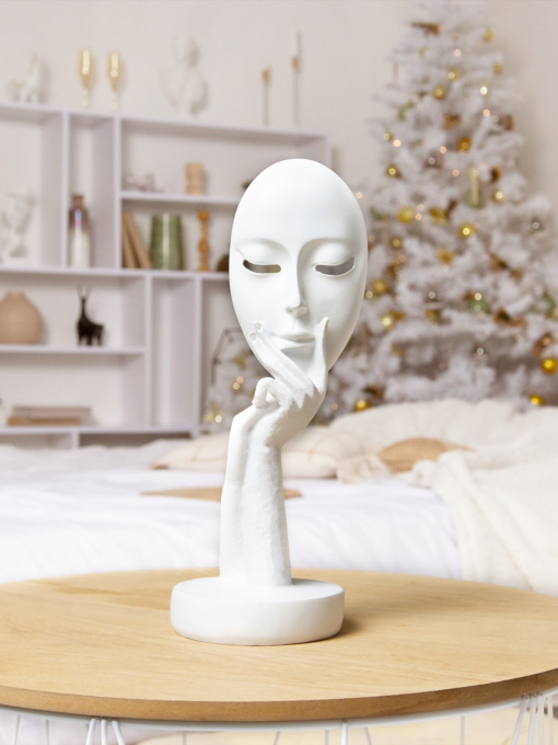 Статуэтка "Маска" белая MBM MY HOME модель DH-ST-03 WHITE Фото