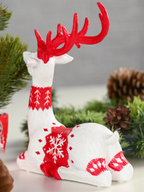 Статуетка "Новорічний олень" MBM HOME модель DH-ST-15 RED Фото