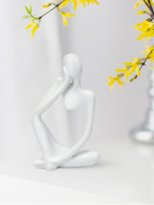 Статуэтка "Мыслитель" белая MBM HOME модель DH-ST-16-1 WHITE Фото