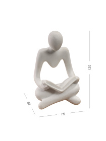 Статуэтка "Мыслитель с книгой" белая MBM MY HOME модель DH-ST-23 WHITE Фото