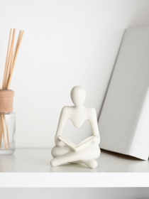 Статуэтка "Мыслитель с книгой" белая MBM MY HOME модель DH-ST-23 WHITE Фото