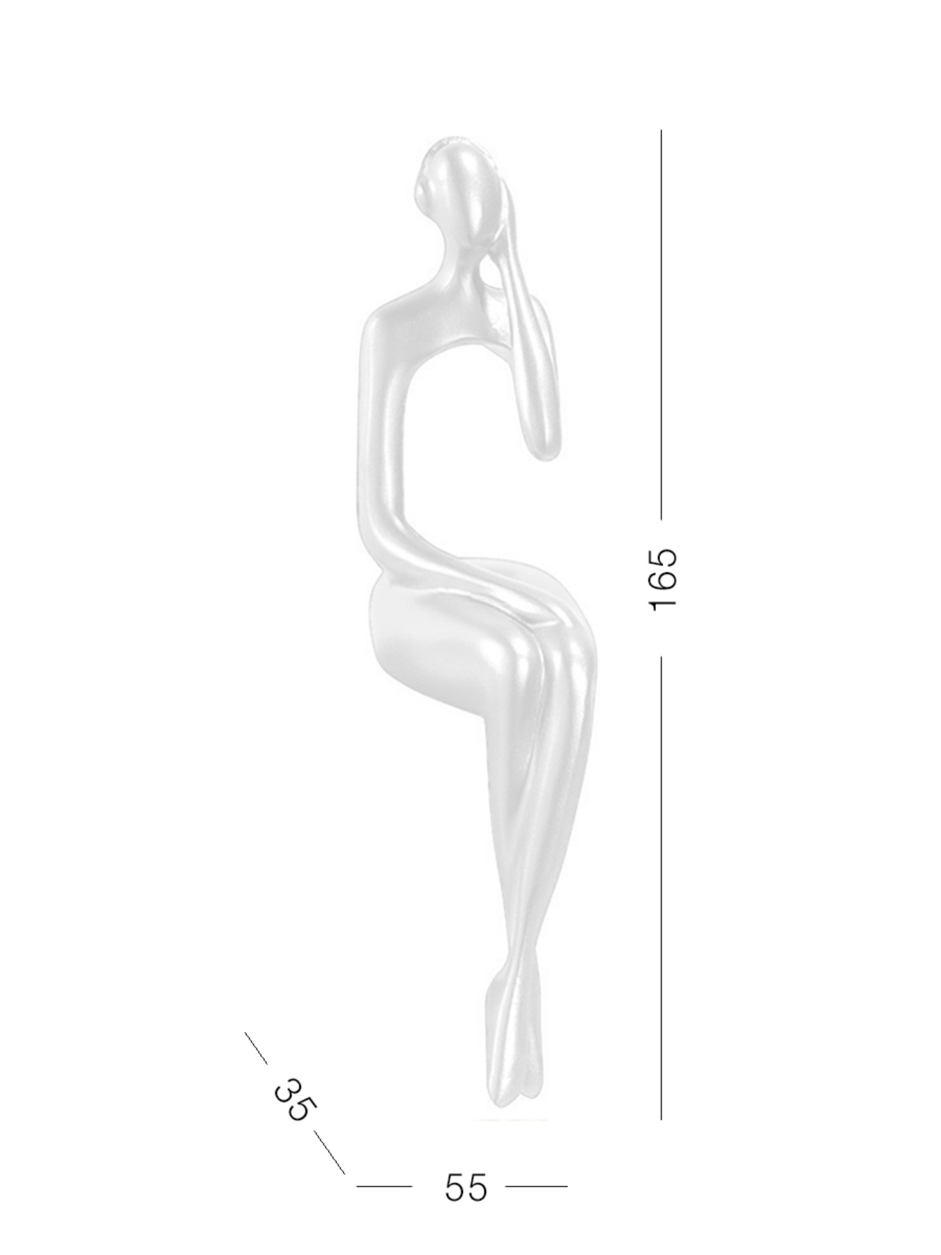 Статуэтка "Человек мыслит" белая MBM MY HOME модель DH-ST-27 WHITE Фото