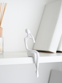 Статуэтка "Человек мыслит" белая MBM MY HOME модель DH-ST-27 WHITE Фото