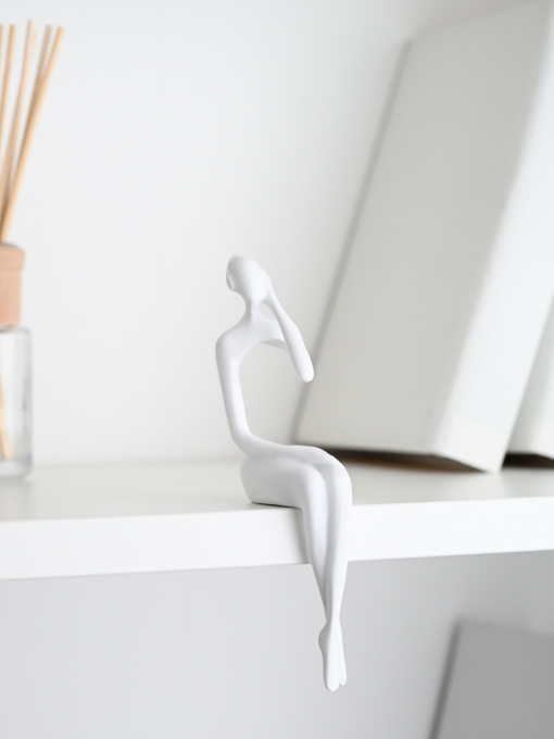 Статуэтка "Человек мыслит" белая MBM MY HOME модель DH-ST-27 WHITE Фото
