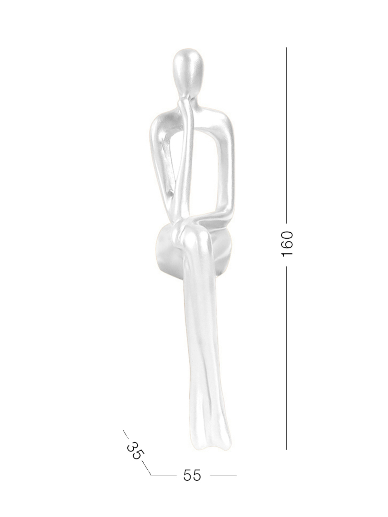 Статуетка "Людина з мрією" біла MBM MY HOME модель DH-ST-28 WHITE Фото