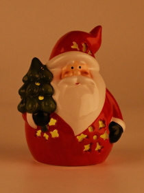 Статуэтка с подсветкой новогодняя "Санта с ёлкой" MBM MY HOME модель DH-ST-37 COLOR Фото