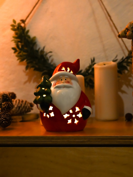 Статуэтка с подсветкой новогодняя "Санта с ёлкой" MBM HOME модель DH-ST-37 COLOR Фото