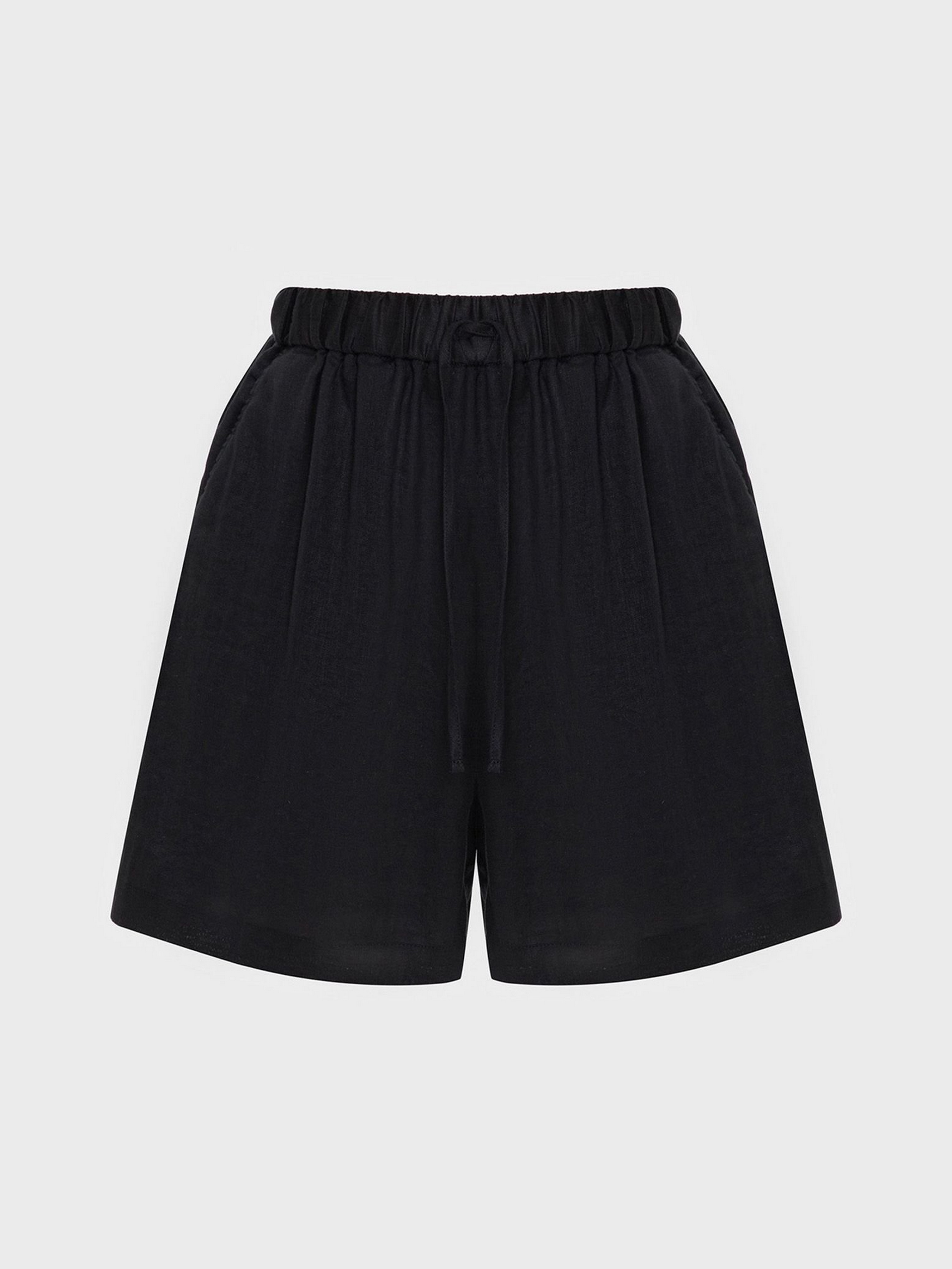 Лляні Жіночі Повсякденні шорти PRPY  (PWSHOLESUA013_2900) колір чорний