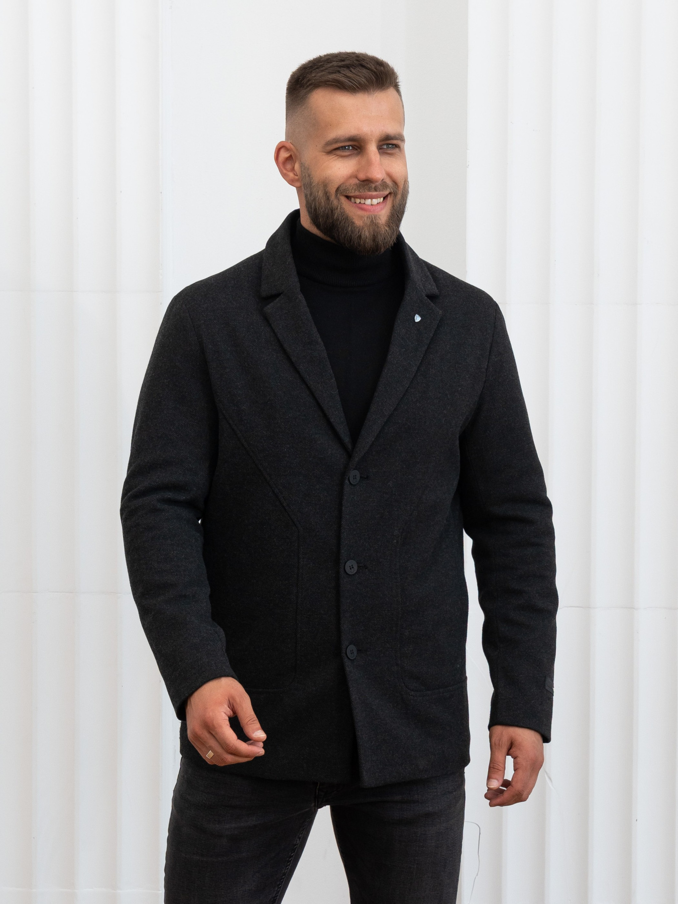 Пальто с утеплителем D&V couture модель 117-DVL-BLC Фото