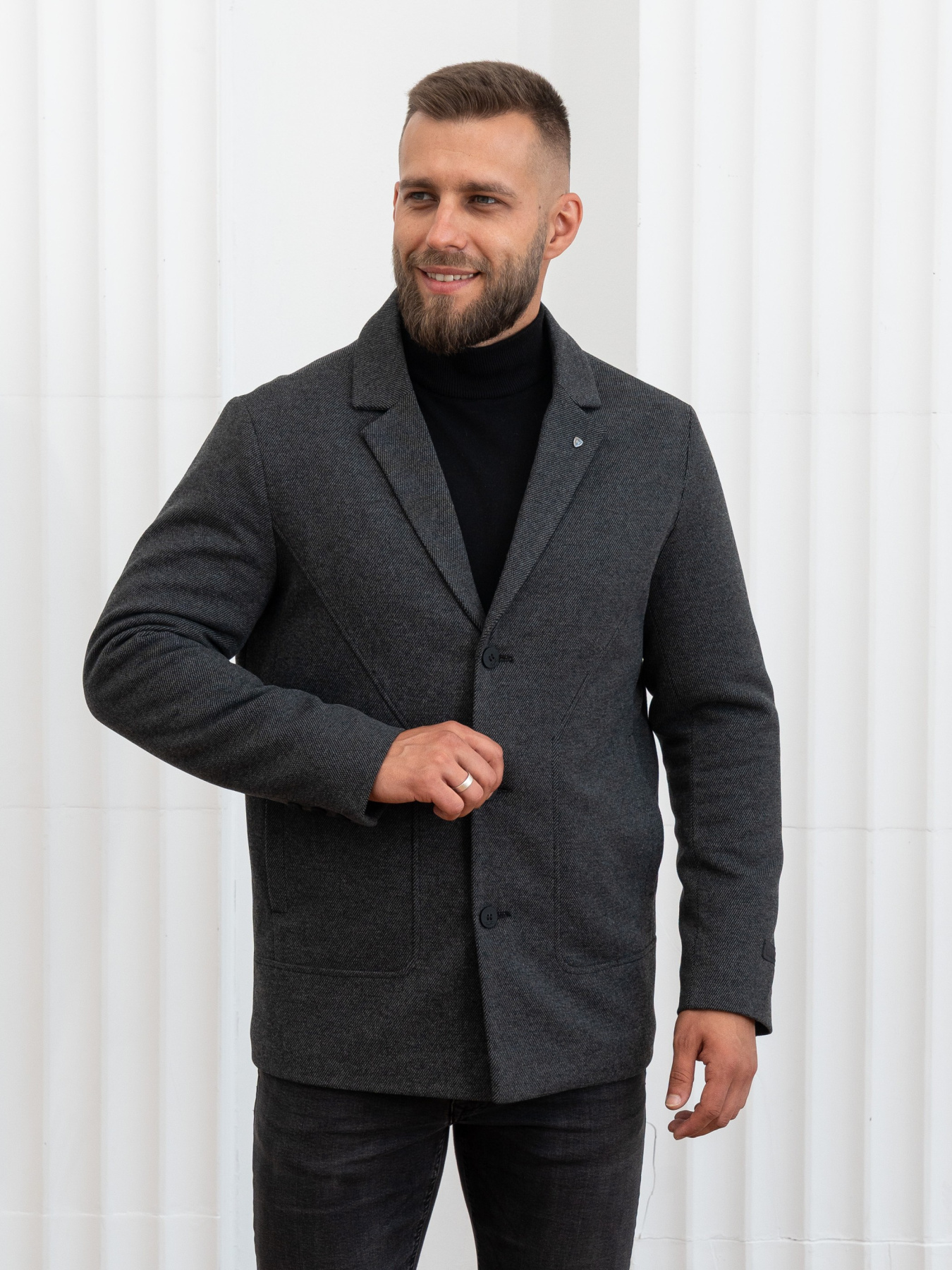 Пальто с утеплителем D&V couture модель 117-DVL-grey Фото