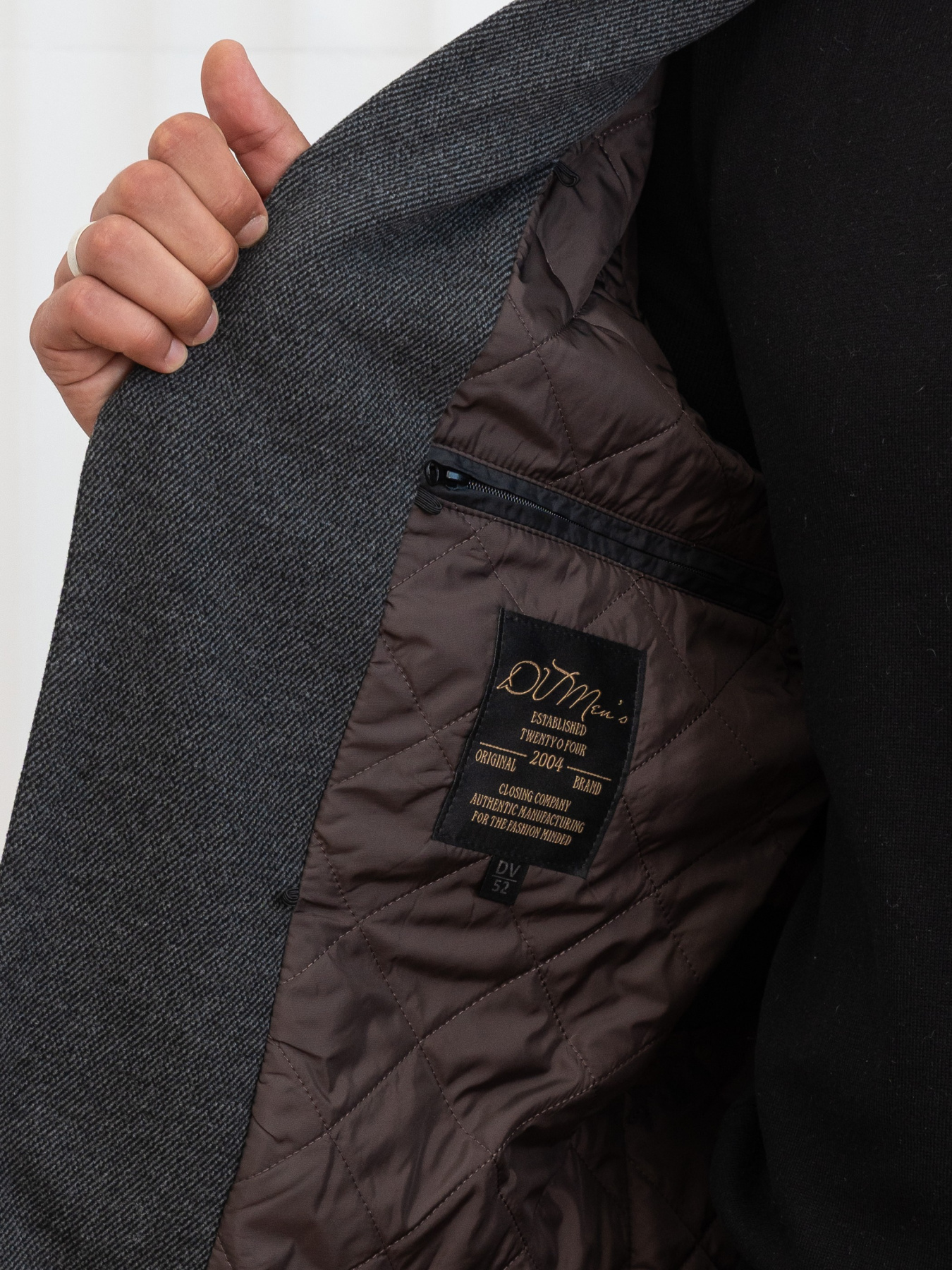 Пальто с утеплителем D&V couture модель 117-DVL-grey Фото