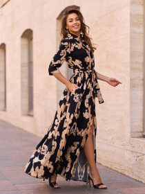 Сукня максі ISSA Plus модель 15242_черный Фото