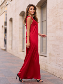 Сукня максі ISSA Plus модель 15270_красный Сукня максі ISSA Plus модель 15270_красный Фото