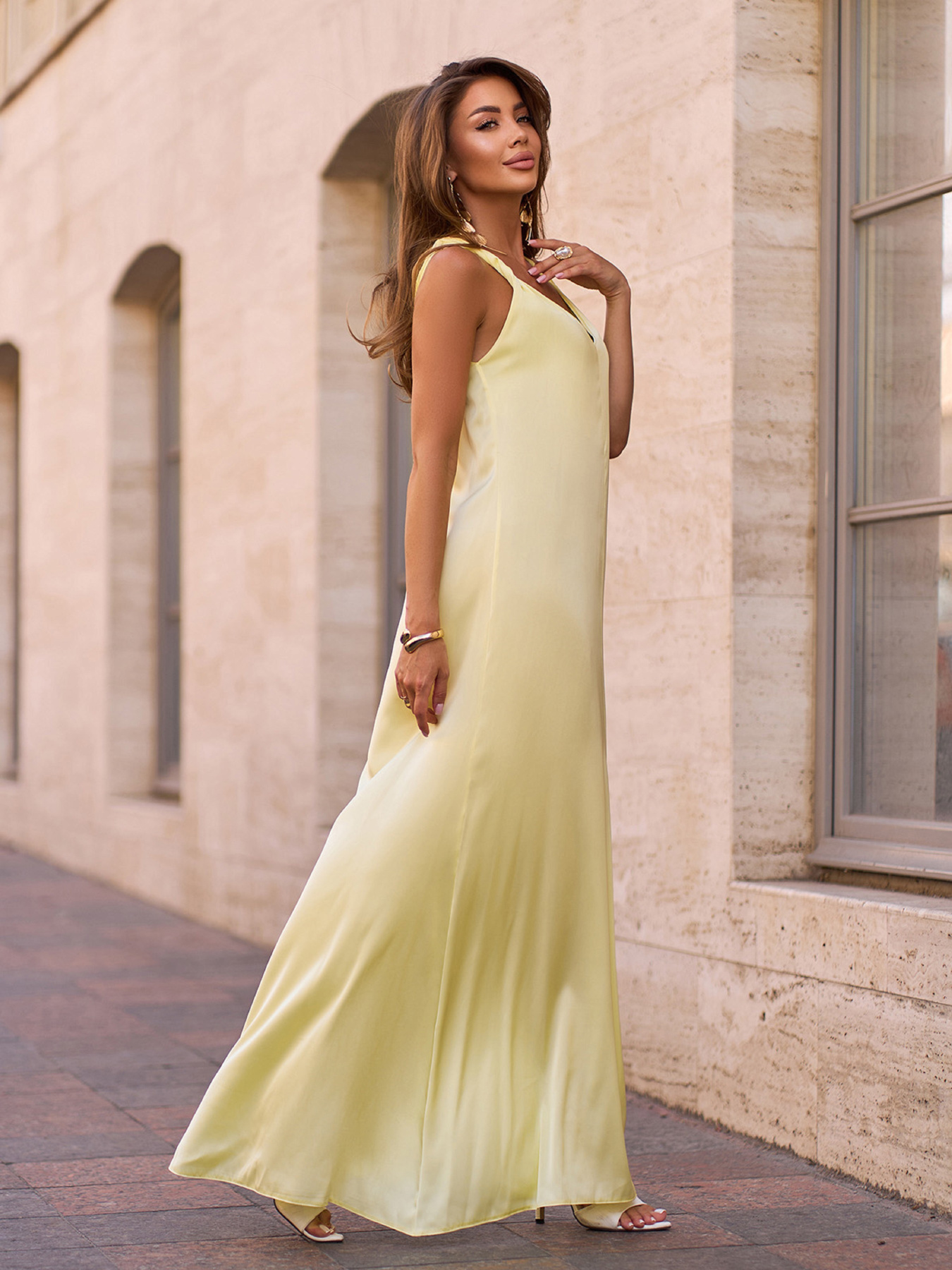 Платье макси ISSA Plus модель 15270A_желтый Платье макси ISSA Plus модель 15270A_желтый Фото