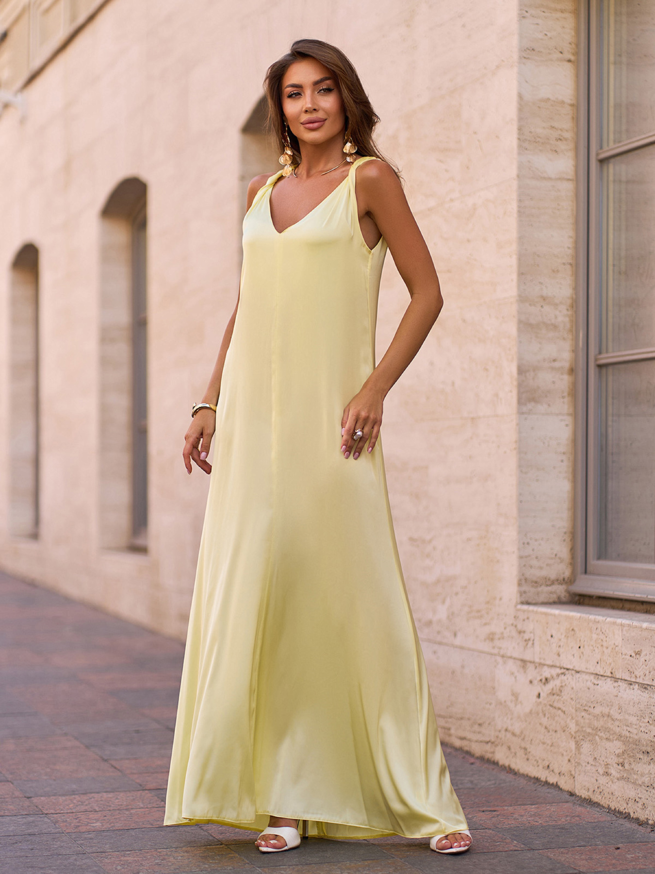 Платье макси ISSA Plus модель 15270A_желтый Платье макси ISSA Plus модель 15270A_желтый Фото