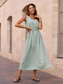 Платье миди ISSA Plus модель 15271_оливковый Фото