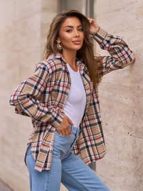 Сорочка повсякденна ISSA Plus модель SA_648_бежевый Фото