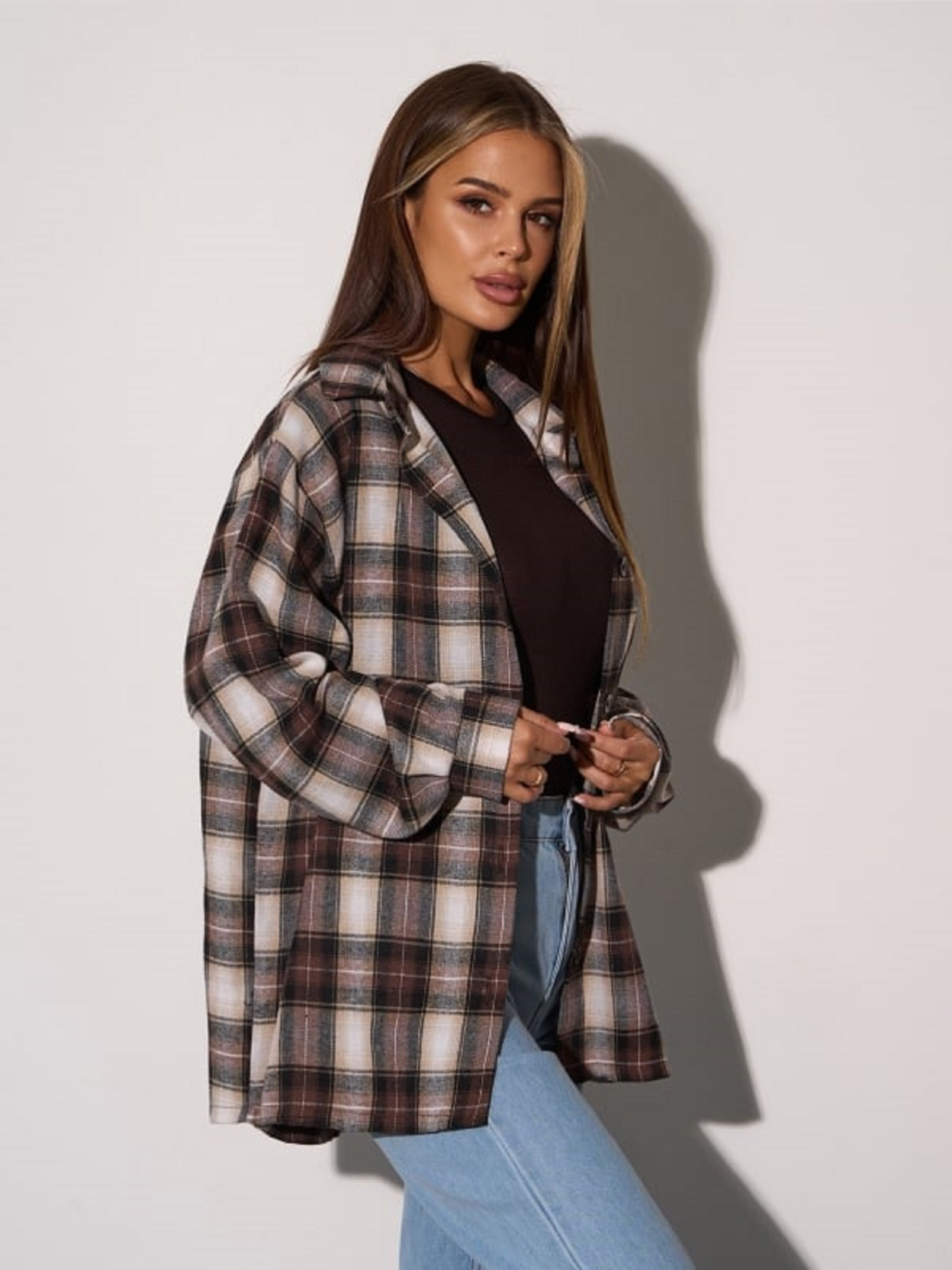 Рубашка ISSA Plus модель 15283_коричневый Фото