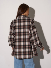 Рубашка ISSA Plus модель 15283_коричневый Фото