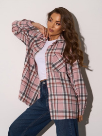 Рубашка ISSA Plus модель 15284_розовый Фото