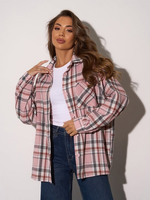 Рубашка повседневная ISSA Plus модель 15284_розовый Фото