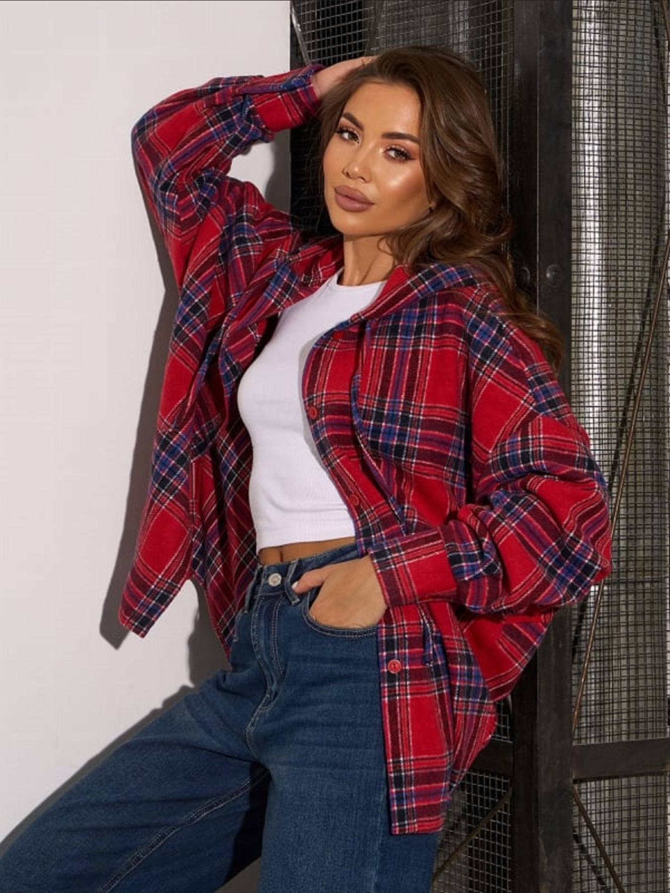 Сорочка повсякденна ISSA Plus модель 15287_красный Фото