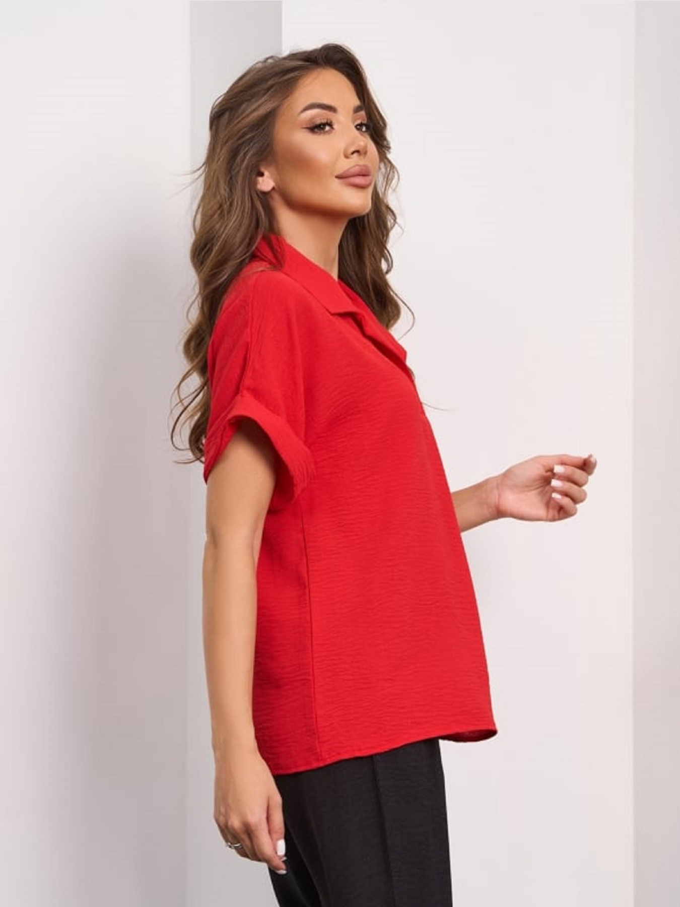 Блуза ISSA Plus модель 15278_красный Блуза ISSA Plus модель 15278_красный Фото