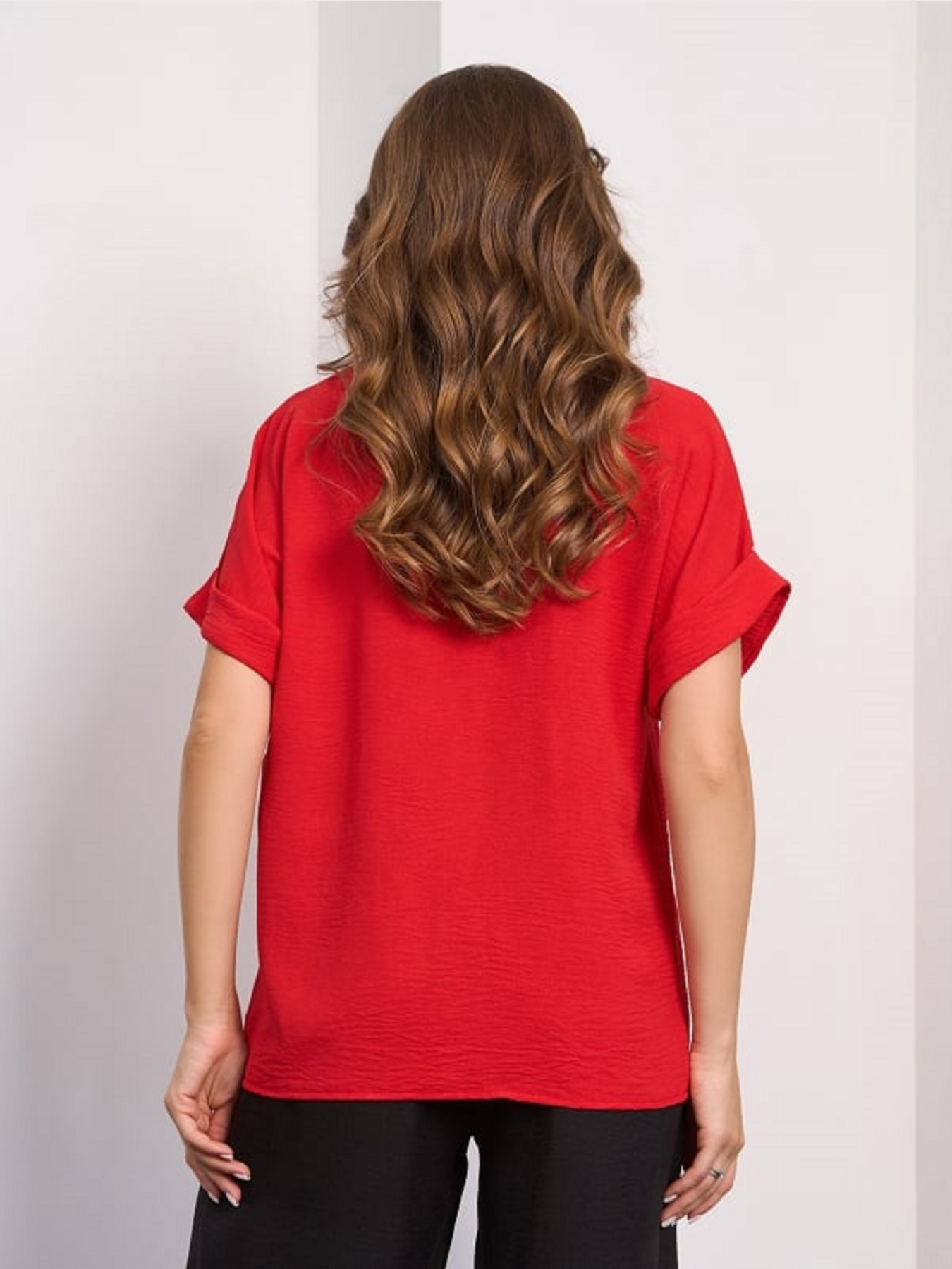 Блуза ISSA Plus модель 15278_красный Блуза ISSA Plus модель 15278_красный Фото