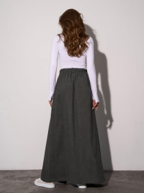 Юбка макси ISSA Plus модель 15285_хаки Фото