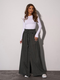 Спідниця максі ISSA Plus модель 15285_хаки Спідниця максі ISSA Plus модель 15285_хаки Фото