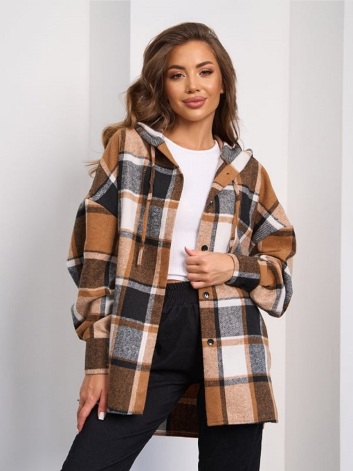 Рубашка ISSA Plus модель 15290_коричневый Фото