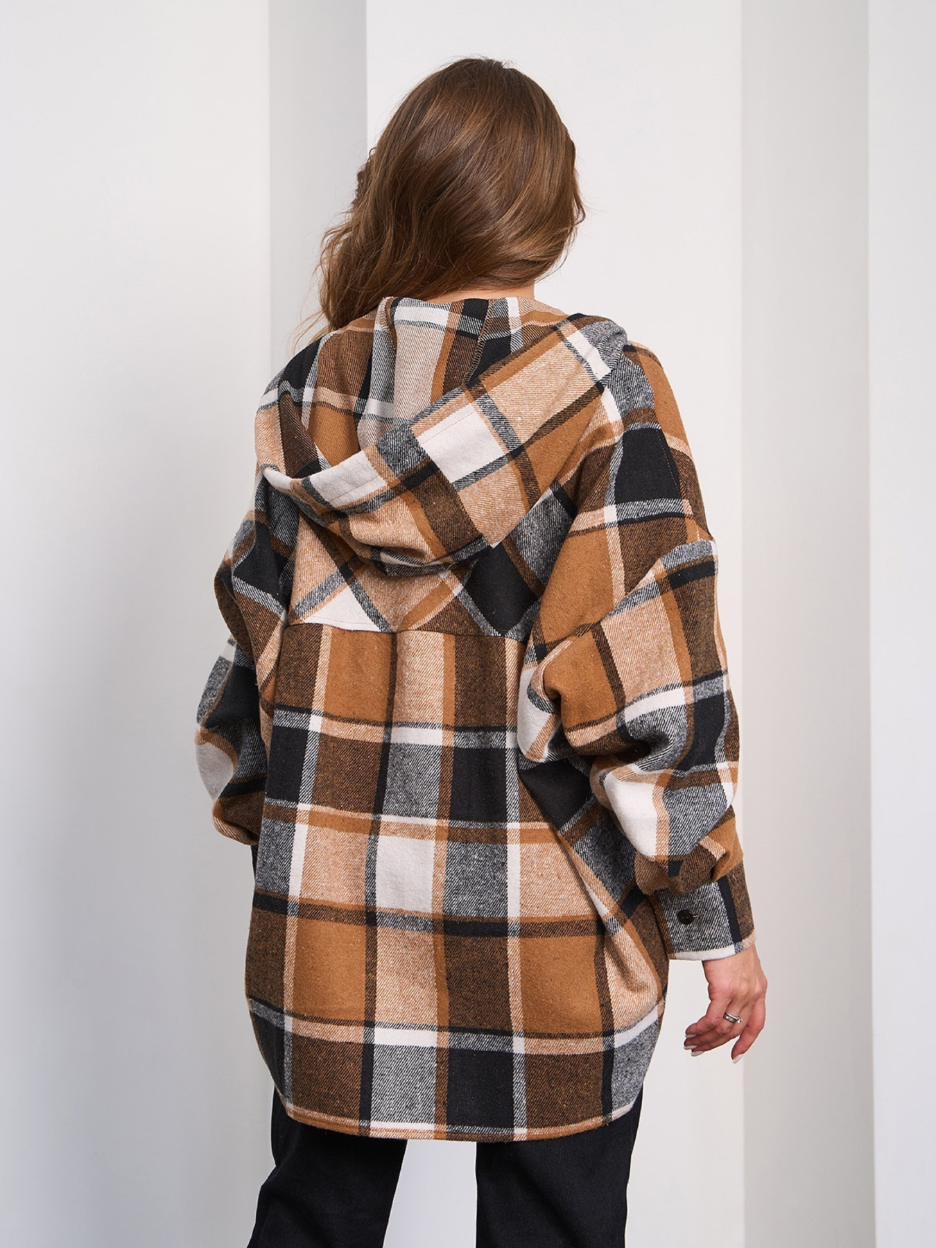 Сорочка в клітинку ISSA Plus модель 15290_коричневый Фото