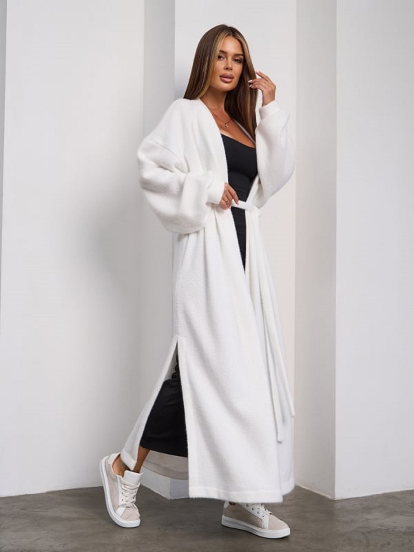 Кардиган ISSA Plus модель 15294_белый Кардиган ISSA Plus модель 15294_белый Фото